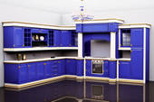 armoires de cuisine bleue