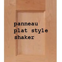 shaker, armoire  de cuisine, porte dont le panneau est plat