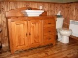 meuble vanité en pin de salle de bain