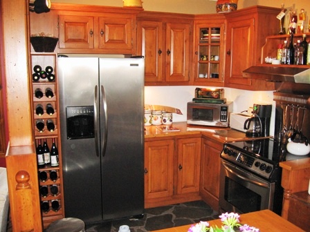 armoires de cuisine en bois en pin noueux portes de cuisine style ancestral, 