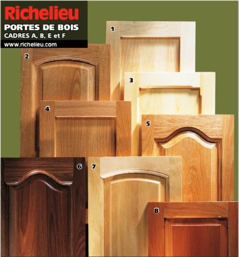 portes d'armoires de cuisine en bois